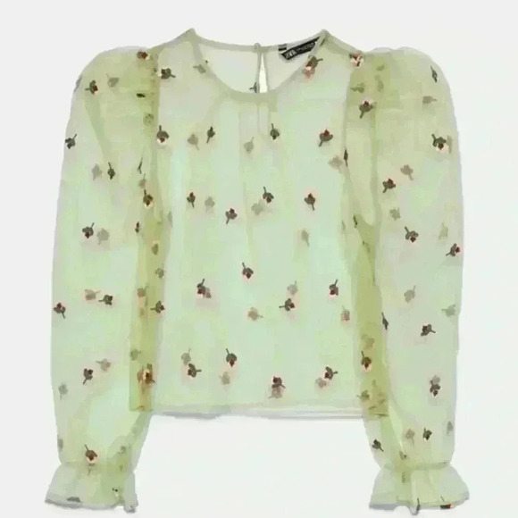 Zara Tops - Zara Green Sheer Top size XS
